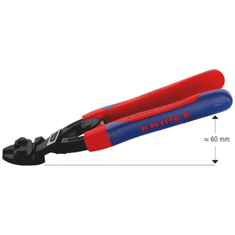 Knipex Kraft-Bündigschneider für Weichmetall und Kunststoff, mit Mehrkomponenten-Hüllen, schwarz atramentiert, 200 mm