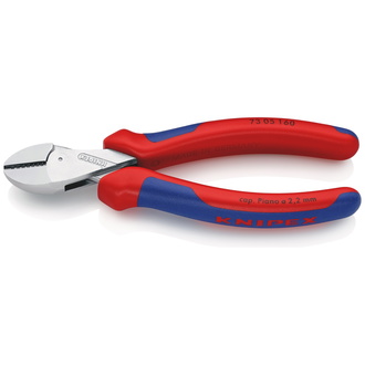 Knipex X-Cut Kompakt-Seitenschneider hochübersetzt, mit Mehrkomponenten-Hüllen, verchromt 160 mm