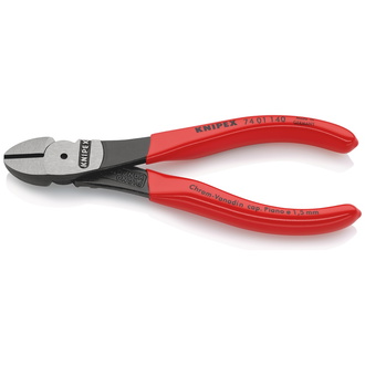 Knipex Kraft-Seitenschneider, mit Kunststoff überzogen, schwarz atramentiert, 140 mm