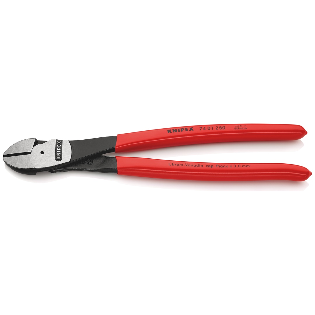 Knipex Kraft-Seitenschneider, mit Kunststoff überzogen, schwarz atramentiert, 250 mm