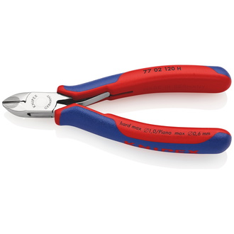 Knipex Elektronik-Seitenschneider mit eingesetzter Hartmetallschneide, mit Mehrkomponenten-Hüllen, 120 mm