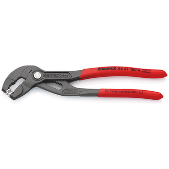 Knipex Federbandschellenzange, mit rutschhemmendem Kunststoff überzogen, grau atramentiert 180 mm