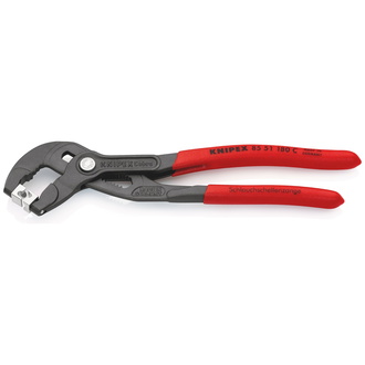 Knipex Schlauchschellenzange für Click-Schellen, mit rutschhemmendem Kunststoff überzogen, grau atramentiert 180 mm