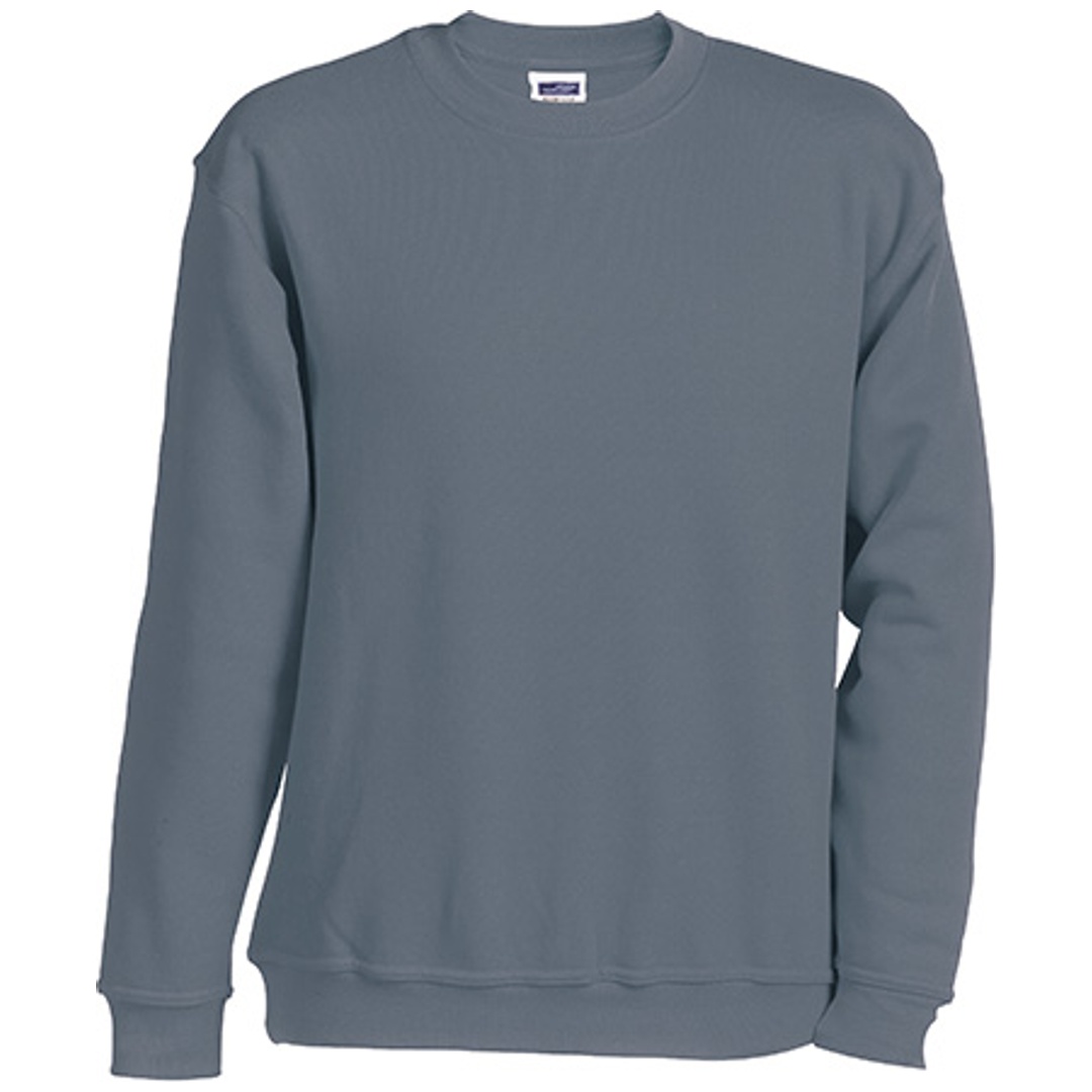 James & Nicholson Rundhals-Sweatshirt JN040 Gr. 4XL carbon