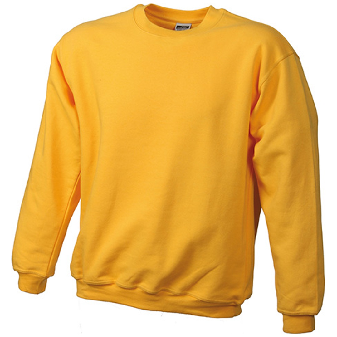James & Nicholson Rundhals-Sweatshirt JN040 Gr. L gold-yellow