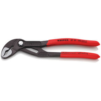 Knipex Cobra Hightech-Wasserpumpenzange, mit rutschhemmendem Kunststoff überzogen, grau atramentiert 180 mm