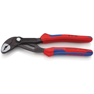 Knipex Cobra Hightech-Wasserpumpenzange, mit Mehrkomponenten-Hüllen, grau atramentiert 180 mm