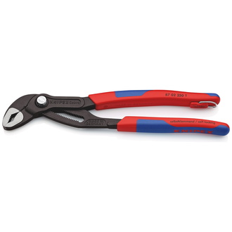 Knipex Cobra Hightech-Wasserpumpenzange mit Mehrkomponenten-Hüllen, mit Befestigungsöse, grau atramentiert 250 mm