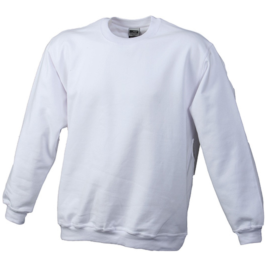 James & Nicholson Rundhals-Sweatshirt JN040 Gr. XL white