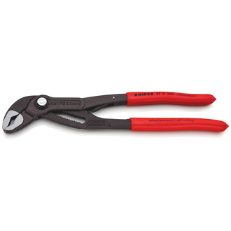 Knipex Cobra...matic Wasserpumpenzange, mit rutschhemmendem Kunststoff überzogen, grau atramentiert 250 mm