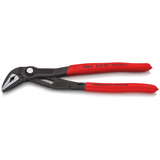 Knipex Cobra ES Wasserpumpenzange extra-schlank, mit rutschhemmendem Kunststoff überzogen, grau atramentiert 250 mm