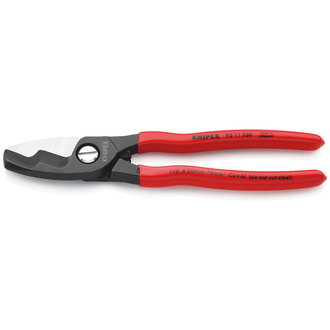 Knipex Kabelschere mit Doppelschneide mit Kunststoff überzogen brüniert 200 mm