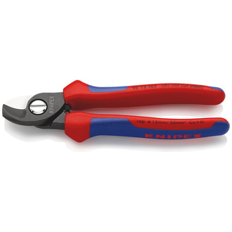 Knipex Kabelschere, mit Mehrkomponenten-Hüllen, brüniert, 180 mm