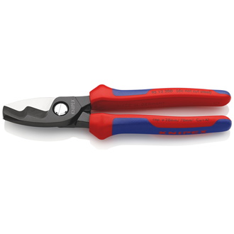 Knipex Kabelschere mit Doppelschneide, mit Mehrkomponenten-Hüllen, brüniert, 200 mm