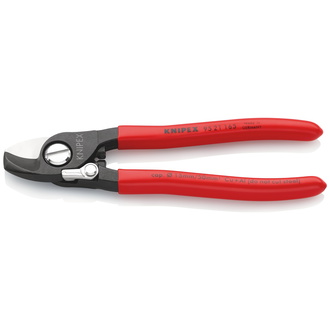 Knipex Kabelschere mit Öffnungsfeder mit Kunststoff überzogen brüniert 165 mm