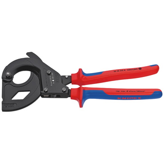 Knipex Kabelschneider (Ratschenprinzip) für stahlarmierte Kabel (SWA-Kabel), mit Mehrkomponenten-Hüllen, schwarz lackiert 315 mm