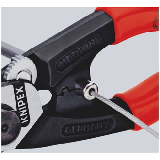 Knipex Drahtseilschere geschmiedet, mit Mehrkomponenten-Hüllen, 190 mm (SB-Karte/Blister)