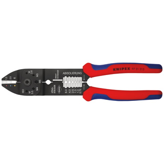 Knipex Crimpzange, mit Mehrkomponenten-Hüllen, schwarz lackiert 230 mm, Oval-Crimp