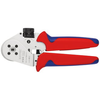 Knipex Vierdornpresszange für gedrehte Kontakte, mit Mehrkomponenten-Hüllen, verchromt 180 mm