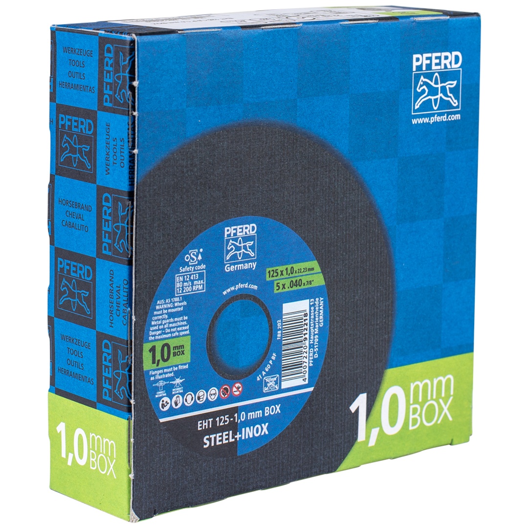 PFERD TOOLS Trennscheibe EHT 125x1,0x22,23 mm gerade Startlinie START STEELOX für Stahl/Edelstahl (25)