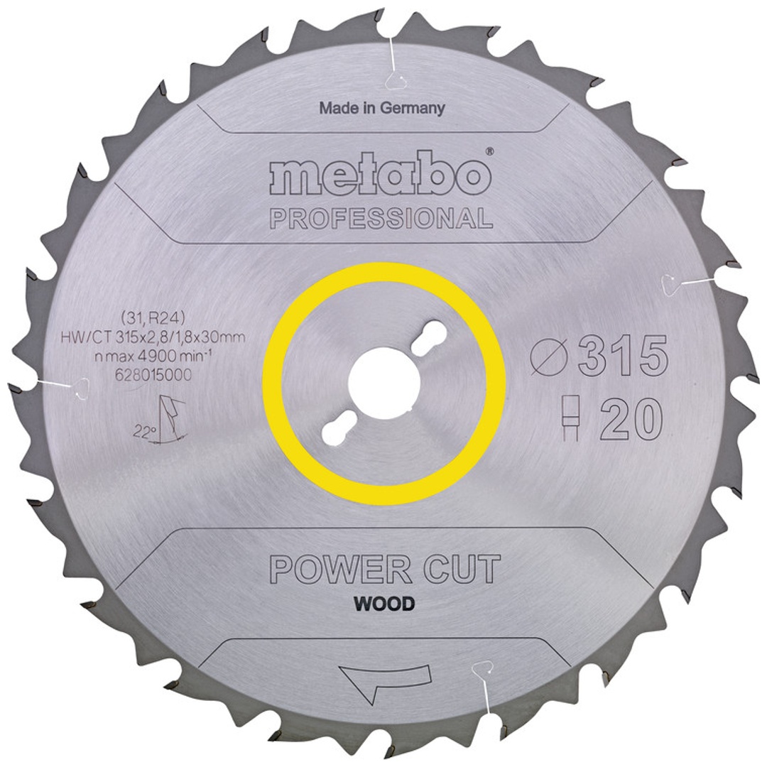 Metabo Sägeblatt power cut wood - professional, 315x30, Z20 FZ 22°