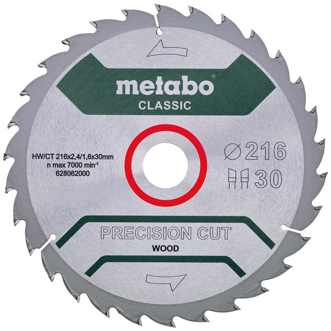 Metabo Sägeblatt precision cut wood - classic, 216x30, Z30 WZ 22°