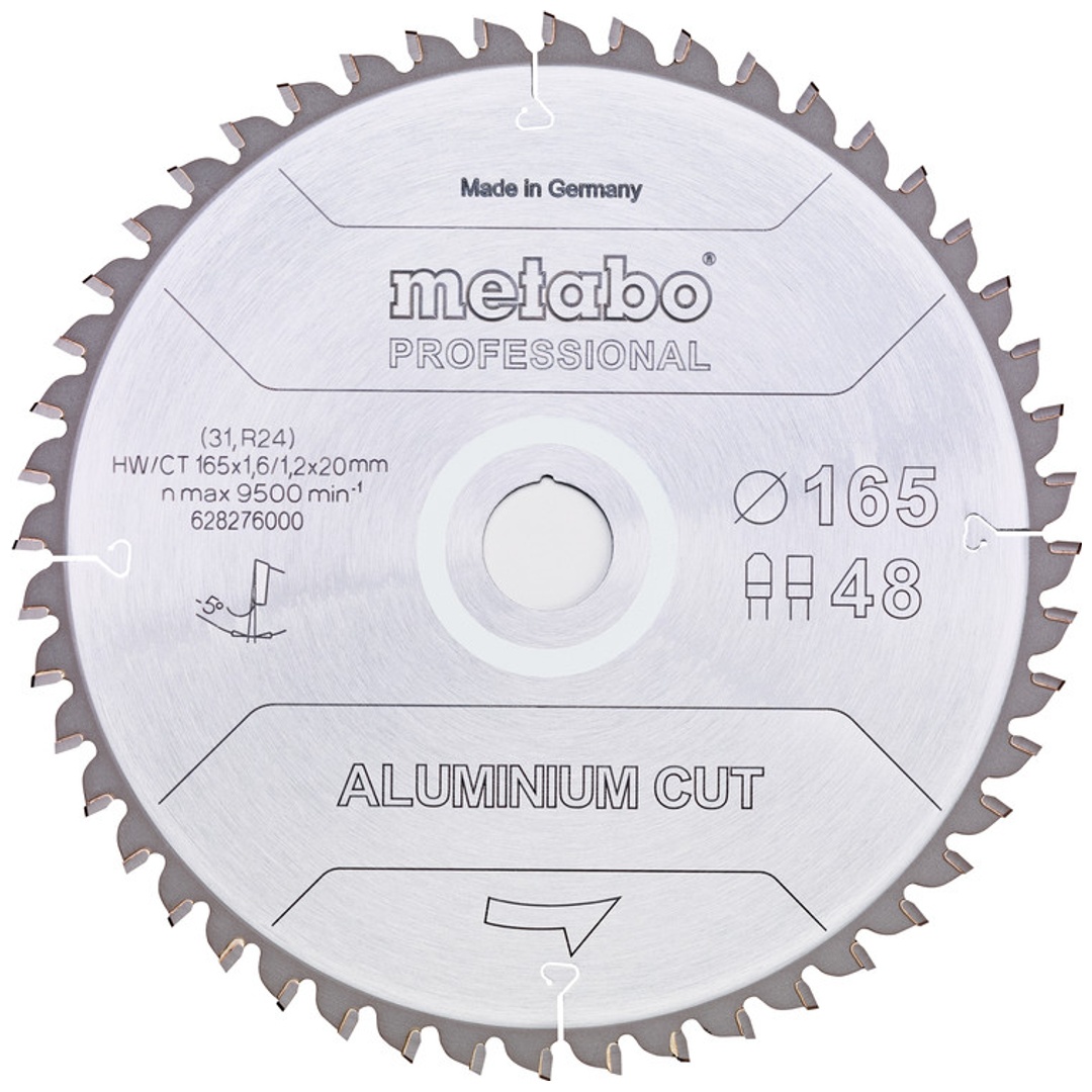 Metabo Sägeblatt aluminium cut - professional, 165x20 Z48 FZ/TZ 5°neg
