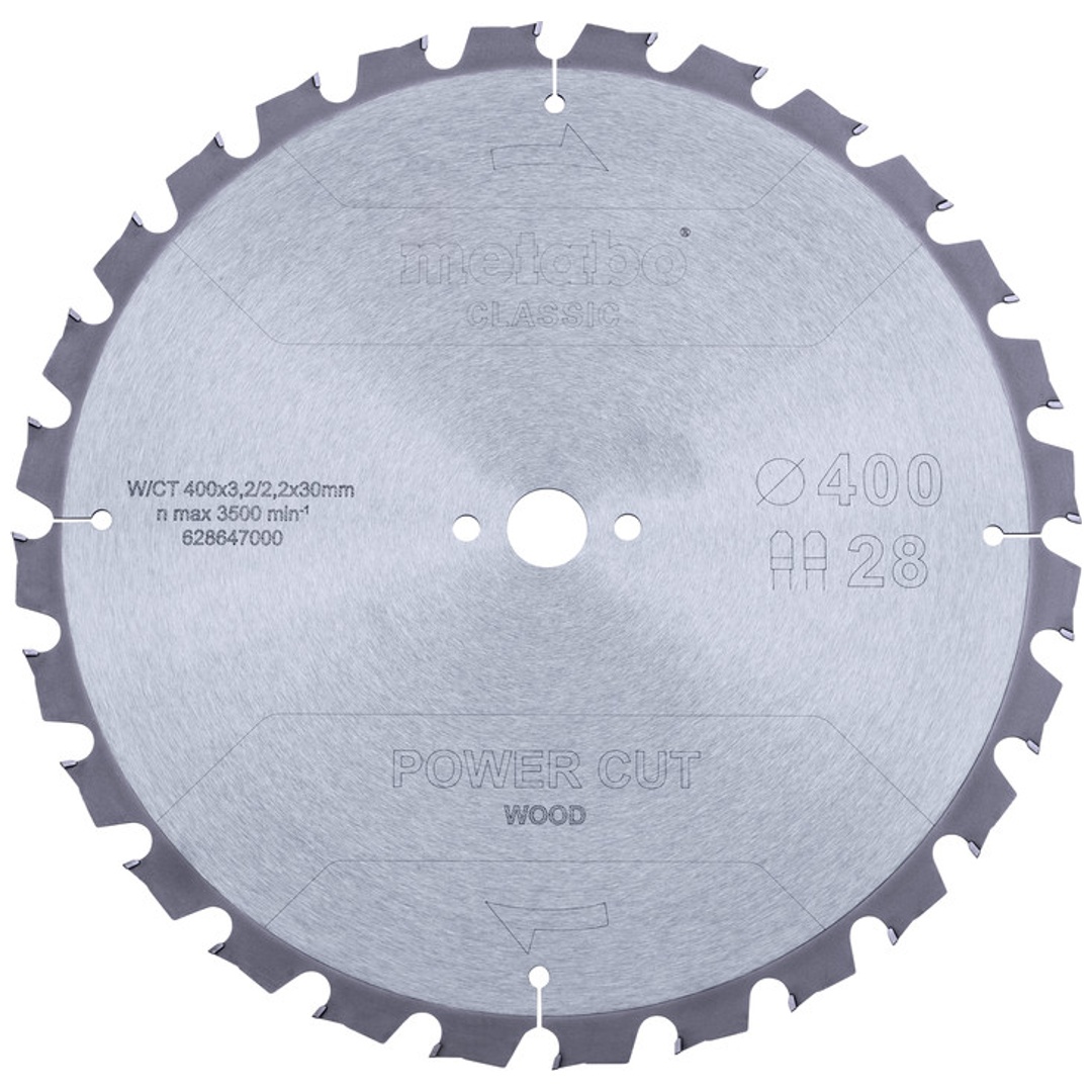 Metabo Sägeblatt power cut wood - classic, 400x30 Z28 TZ 15°