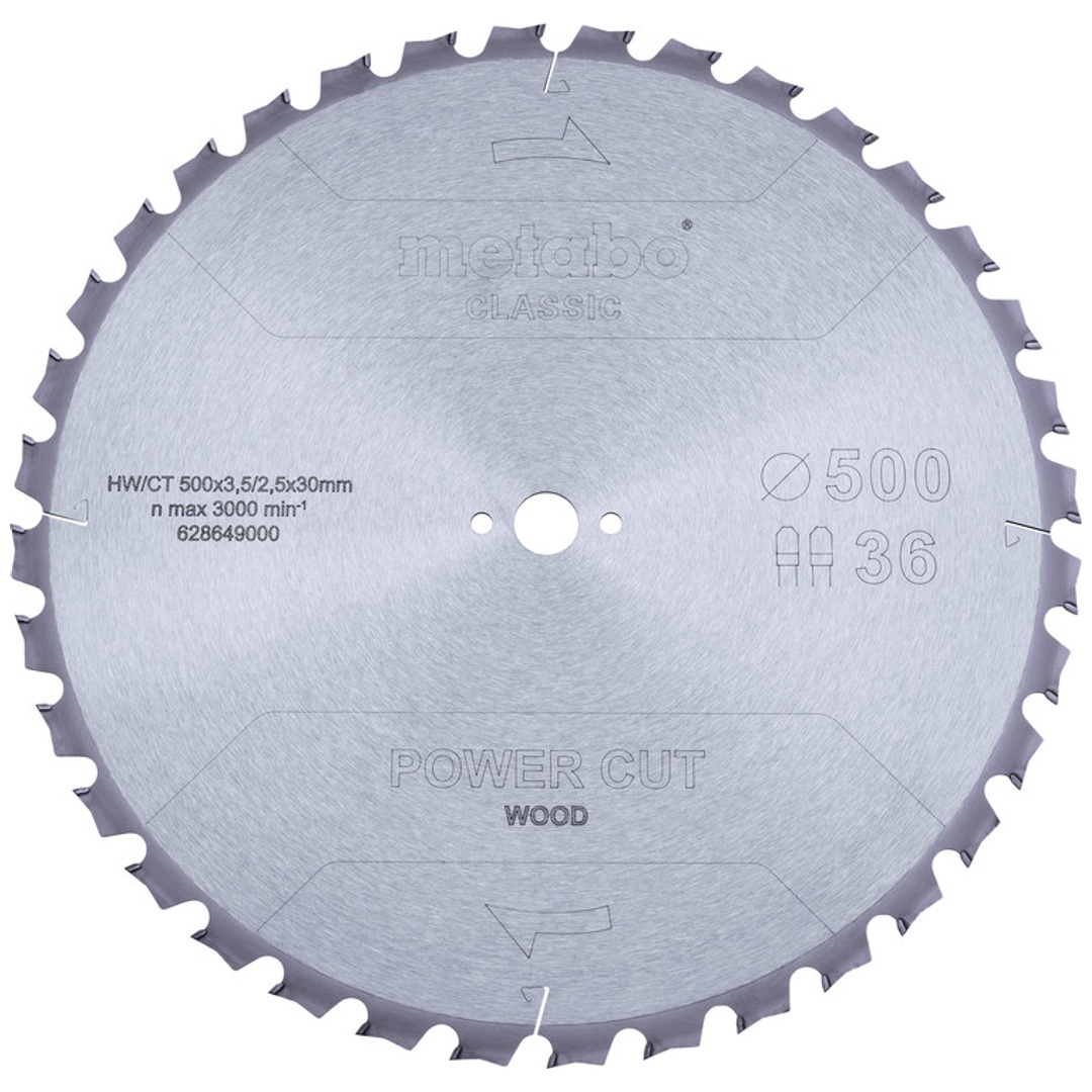 Metabo Sägeblatt power cut wood - classic, 500x30 Z36 TZ 15°