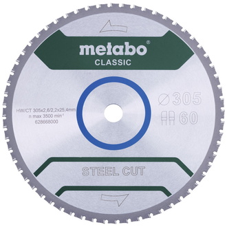 Metabo Sägeblatt steel cut - classic, 305x25,4 Z60 FZ/FA 4°