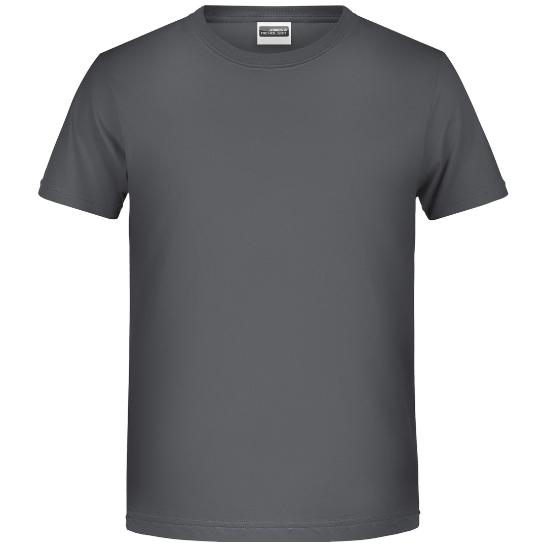 James & Nicholson T-Shirt für Jungen in klassischer Form 8008B Gr. M-122/128 graphite
