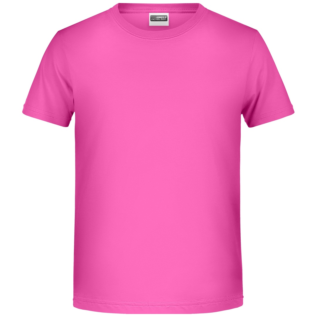 James & Nicholson T-Shirt für Jungen in klassischer Form 8008B Gr. S-110/116 rosa