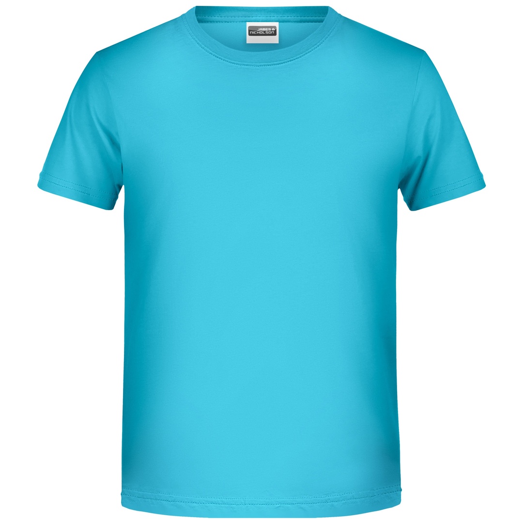 James & Nicholson T-Shirt für Jungen in klassischer Form 8008B Gr. S-110/116 turquoise