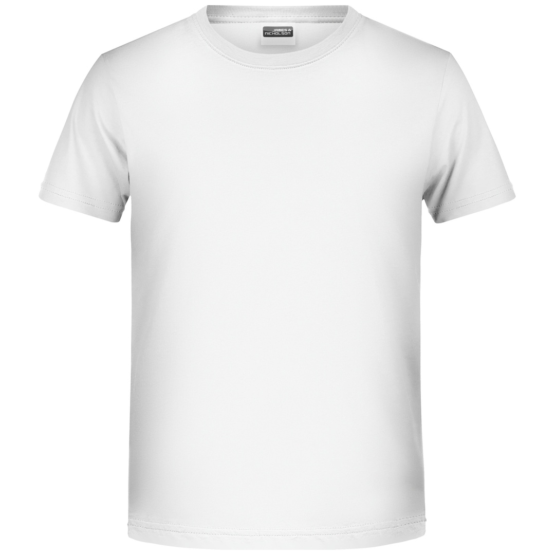 James & Nicholson T-Shirt für Jungen in klassischer Form 8008B Gr. S-110/116 white
