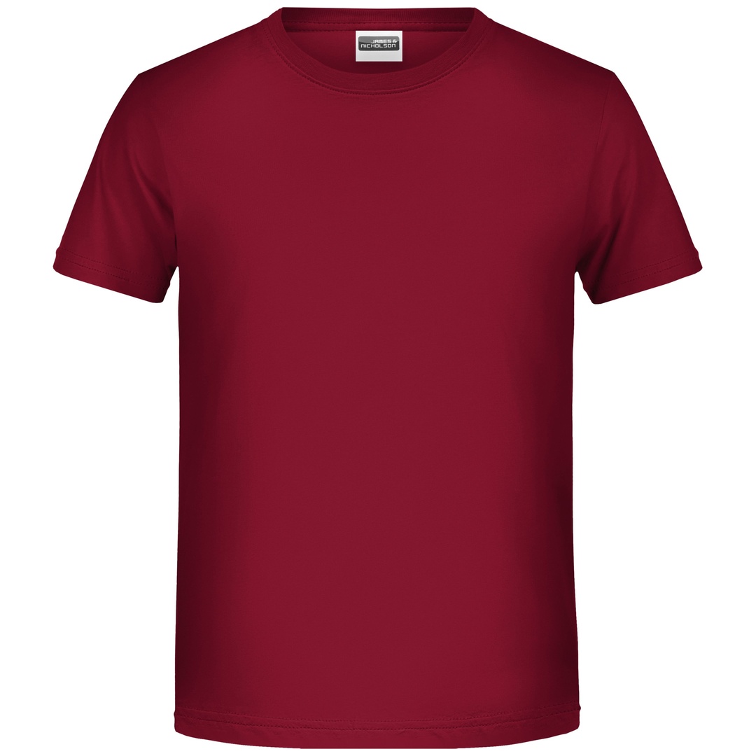 James & Nicholson T-Shirt für Jungen in klassischer Form 8008B Gr. S-110/116 wine