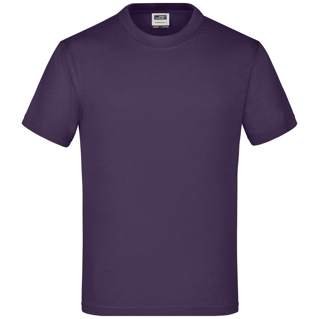 James & Nicholson Basic T-Shirt Kinder JN019 Gr. S-110/116 aubergine