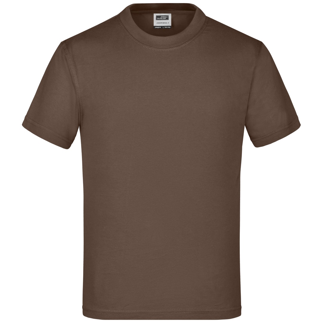 James & Nicholson Basic T-Shirt Kinder JN019 Gr. M-122/128 brown