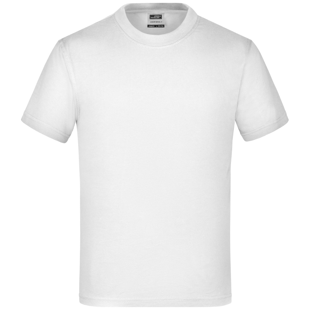 James & Nicholson Basic T-Shirt Kinder JN019 Gr. L-134/140 white