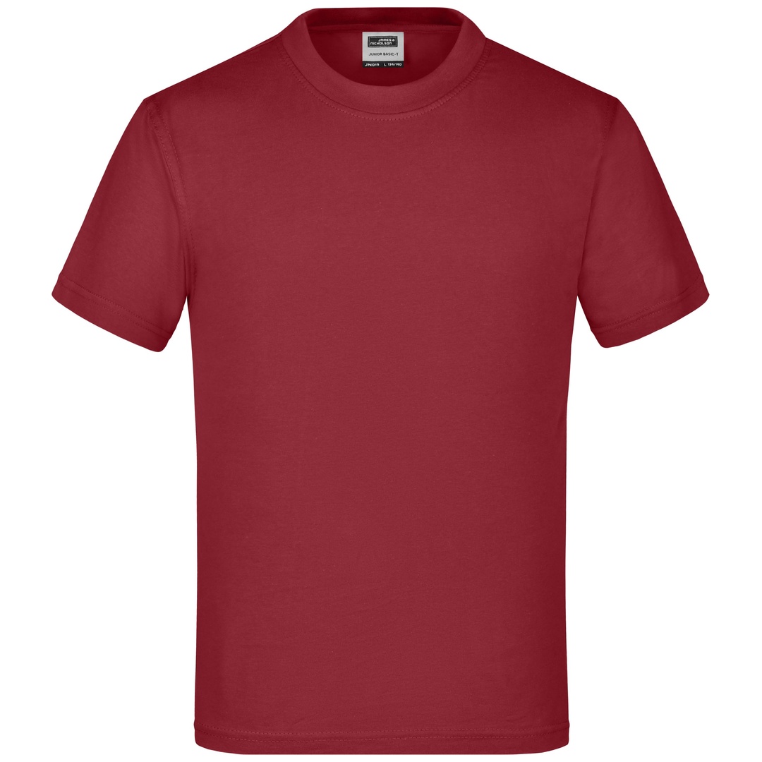 James & Nicholson Basic T-Shirt Kinder JN019 Gr. M-122/128 wine