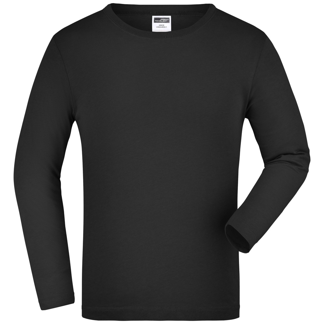 James & Nicholson Langarmshirt Kinder JN913K Gr. L-140 black