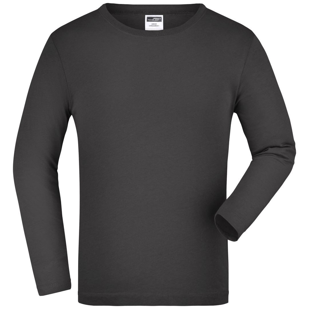 James & Nicholson Langarmshirt Kinder JN913K Gr. M-128 graphite