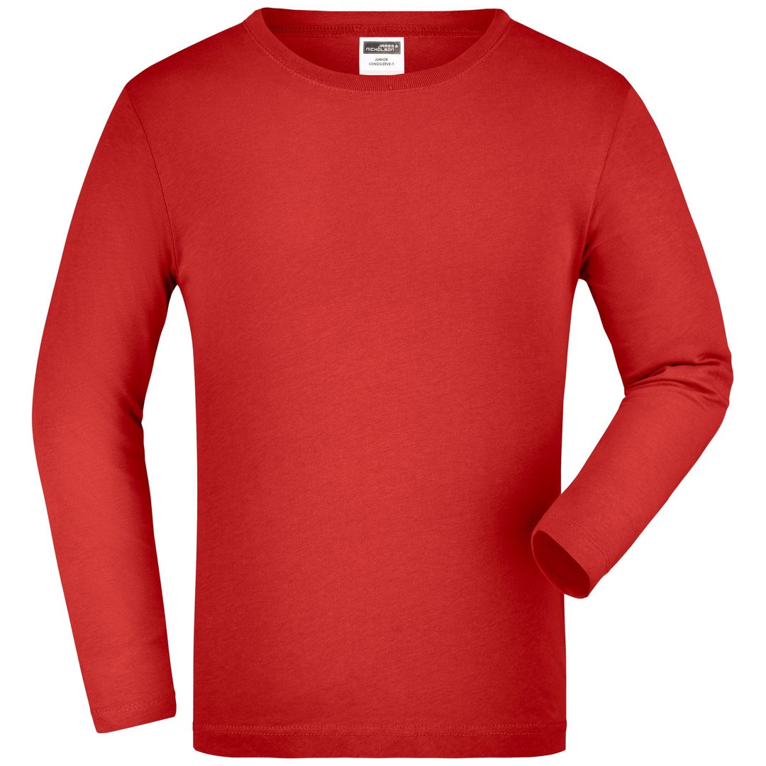 James & Nicholson Langarmshirt Kinder JN913K Gr. 2XL-164 red