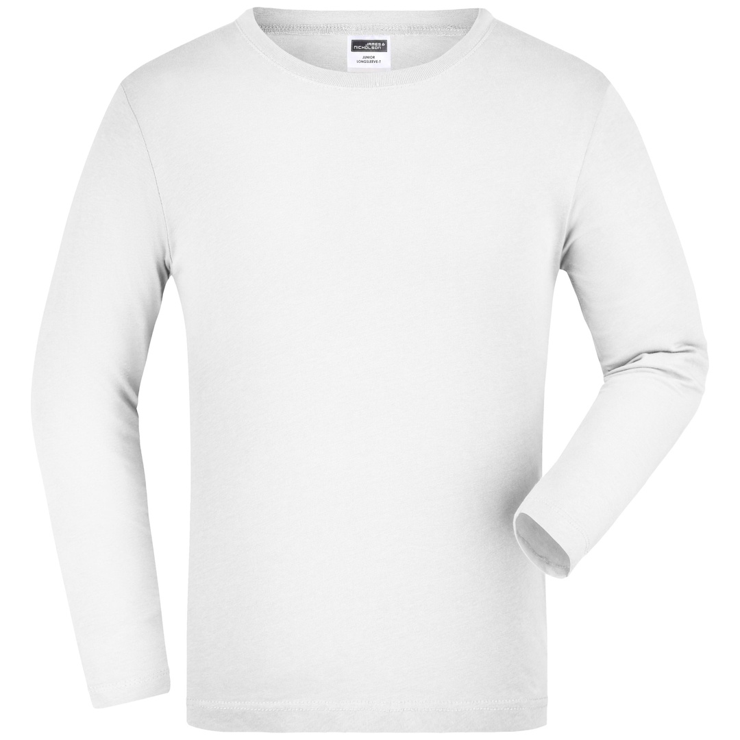 James & Nicholson Langarmshirt Kinder JN913K Gr. L-140 white