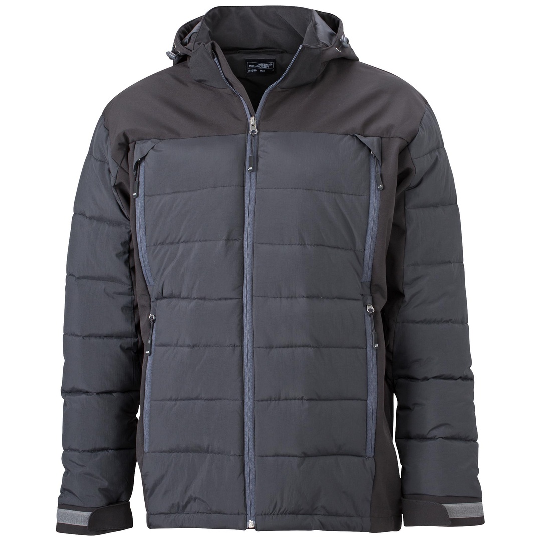 James & Nicholson Mens Outdoor Hybrid Jacket JN1050 Gr. M black