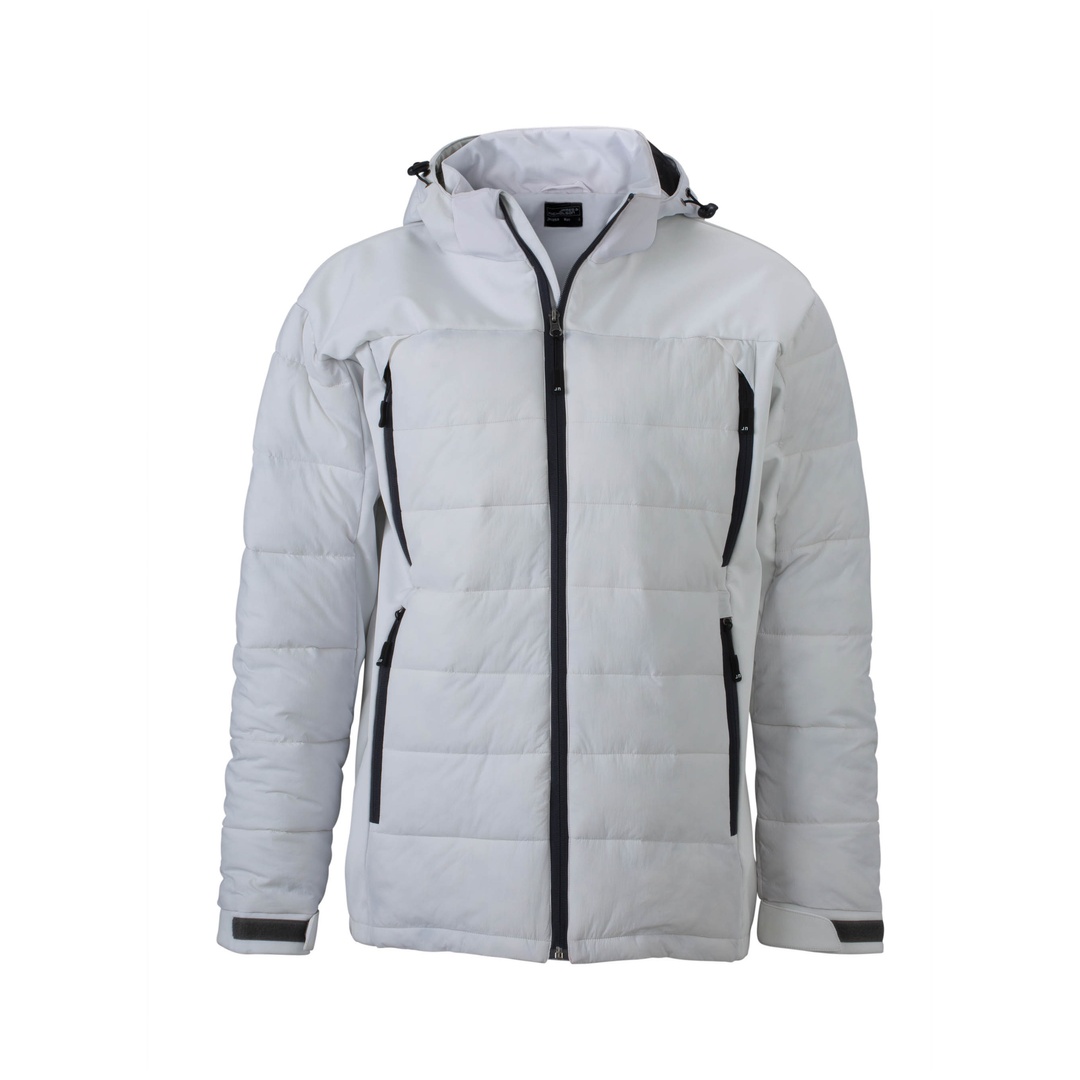 James & Nicholson Mens Outdoor Hybrid Jacket JN1050 Gr. M white