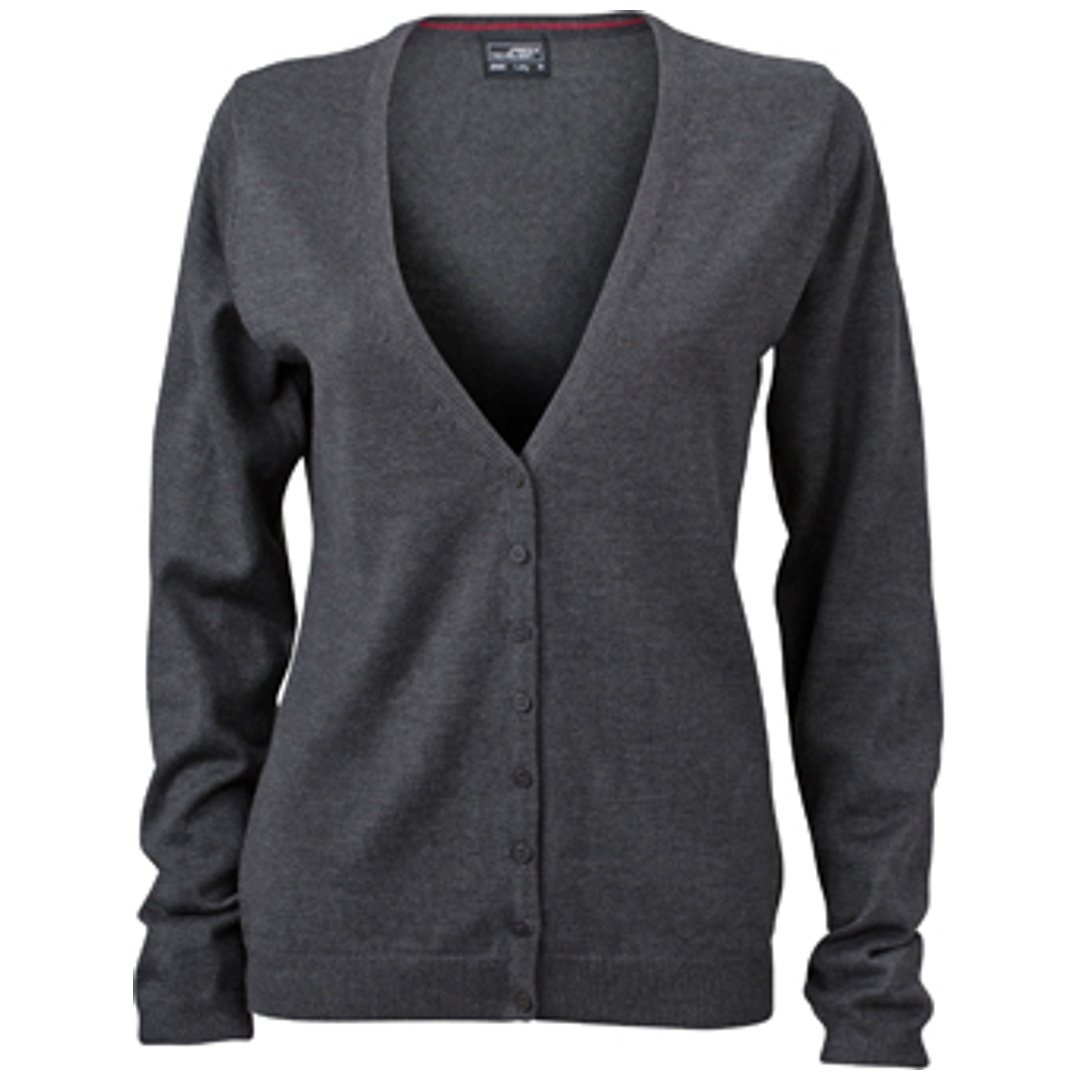 James & Nicholson Klassische Baumwoll-Strickjacke JN660 Gr. XL anthracite melange