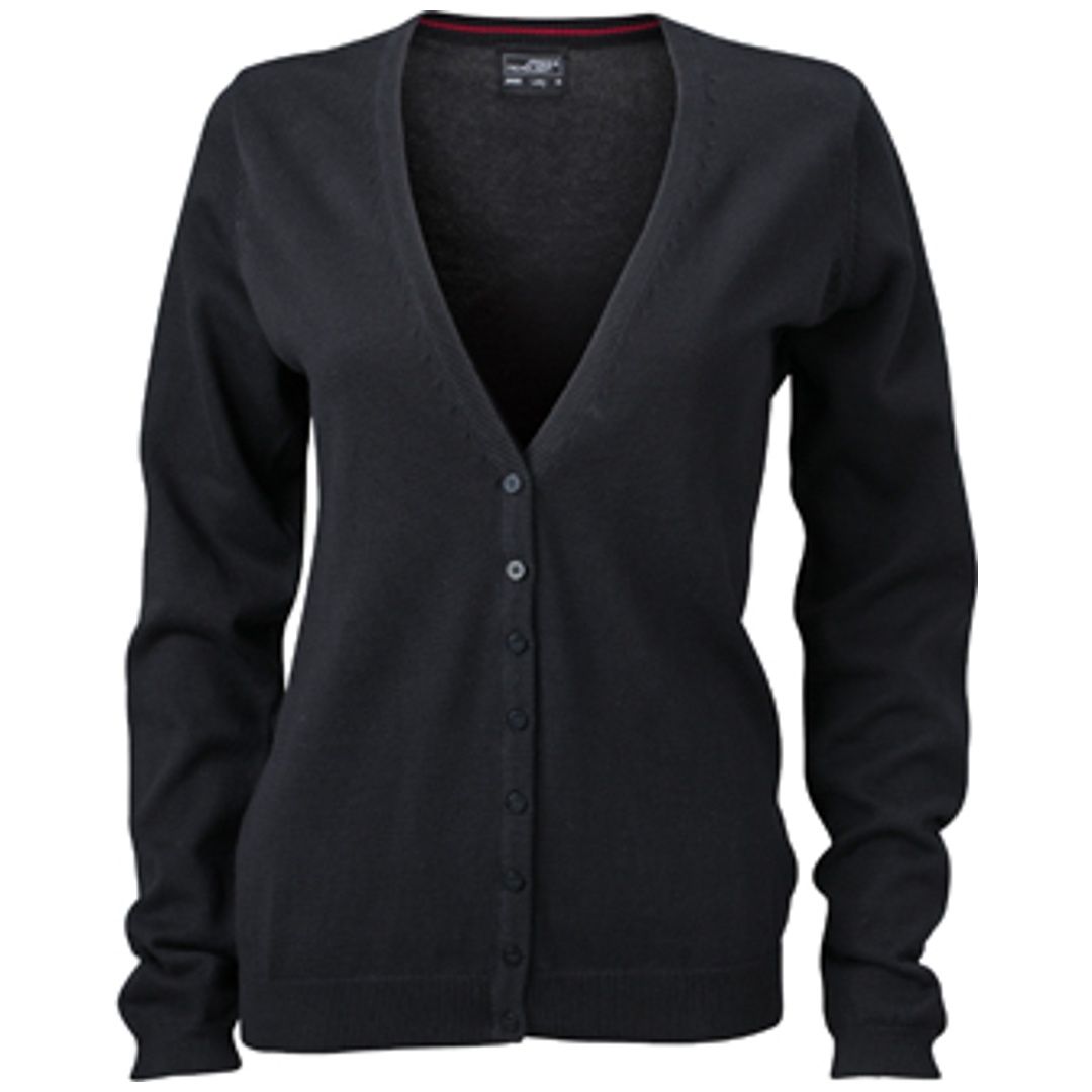 James & Nicholson Klassische Baumwoll-Strickjacke JN660 Gr. S black