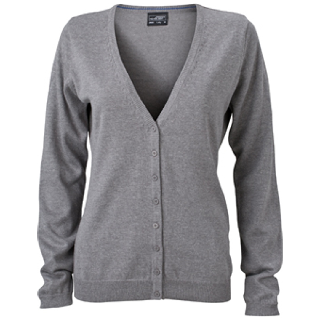 James & Nicholson Klassische Baumwoll-Strickjacke JN660 Gr. XL grey-heather