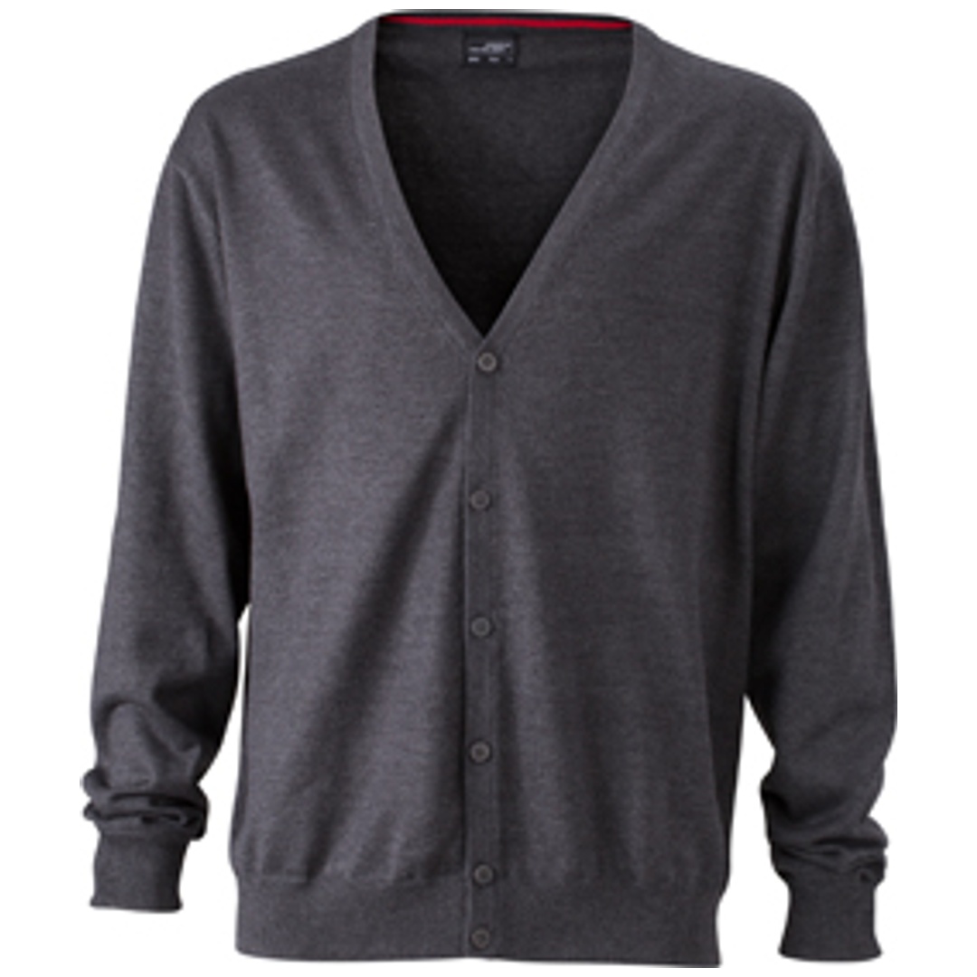 James & Nicholson Mens V-Neck Cardigan JN661 Gr. 2XL anthracite-melange