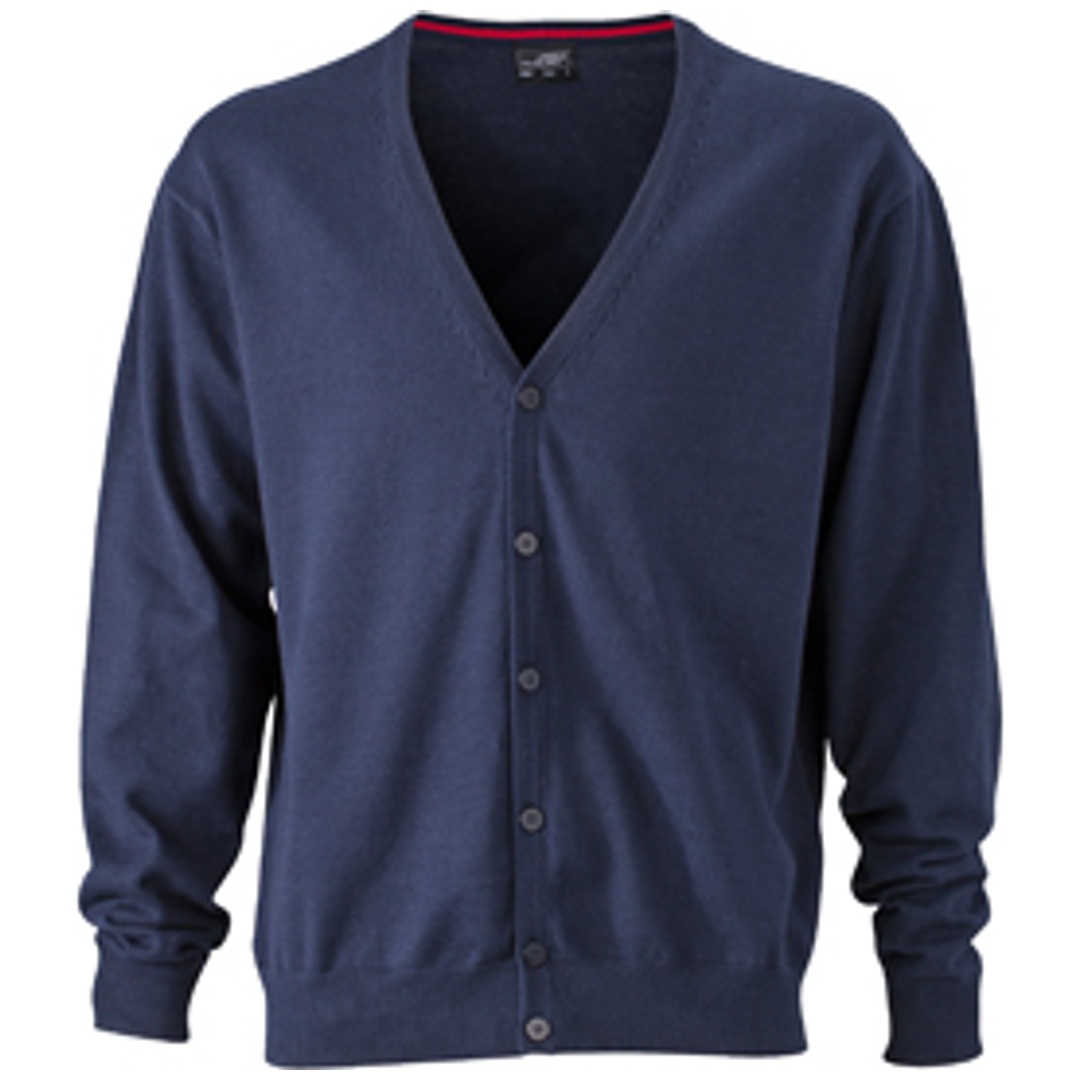James & Nicholson Mens V-Neck Cardigan JN661 Gr. 2XL navy